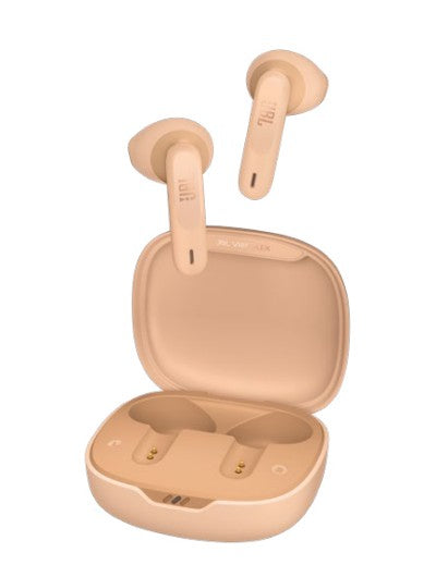 Auscultadores Bluetooth JBL Vibe Flex com caixa de carregamento/ autonomia 8h/ Beige